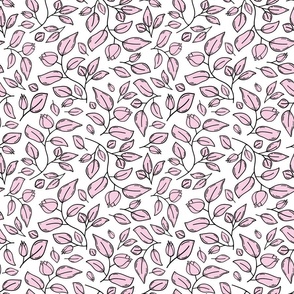 Sweet pink floral silhouette pattern