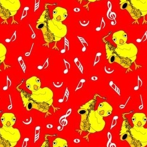 Saxophone Chick White Music Notes Reds Red