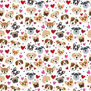 Medium Scale Puppy Love Dog Faces and Hearts
