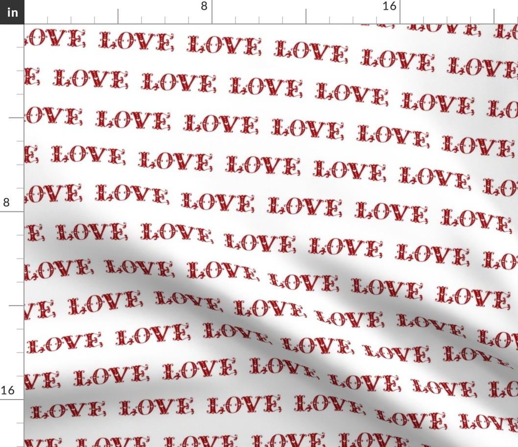 Medium Scale Red Lace Love Letters on White