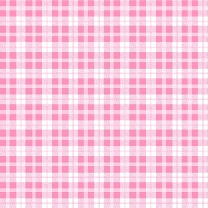 Smaller Scale Pink and White Plaid