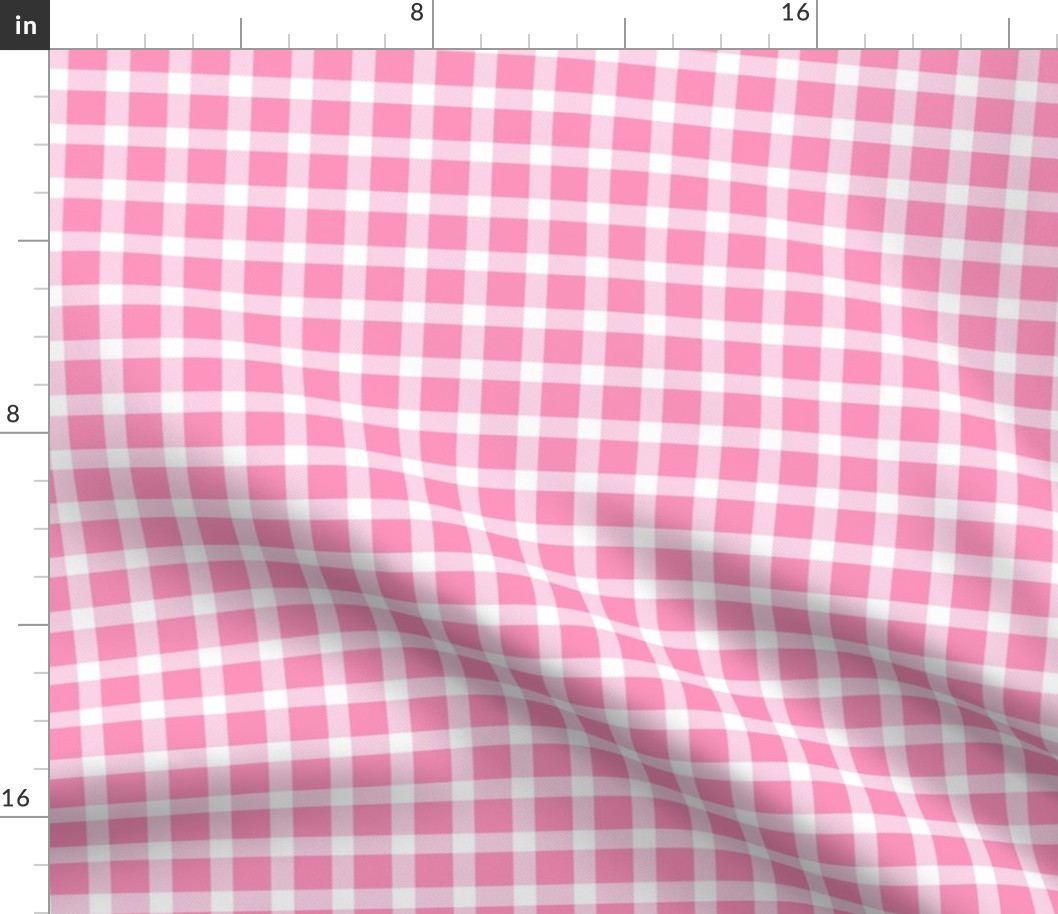 Smaller Scale Pink and White Plaid Gingham