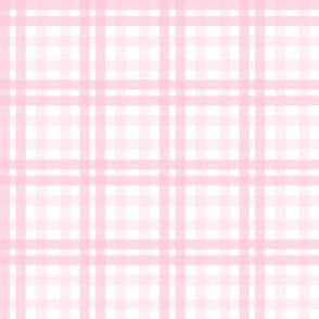 Bigger Scale Baby Pink and White Plaid Gingham