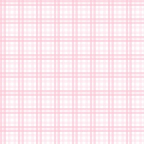 Smaller Scale Baby Pink and White Plaid Gingham