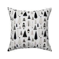 Medium Scale Mod Winter Forest Holiday Christmas Trees in Black and Silver Grey