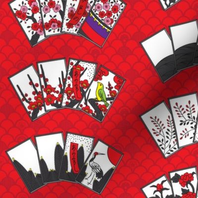 Hanafuda Fans - Red