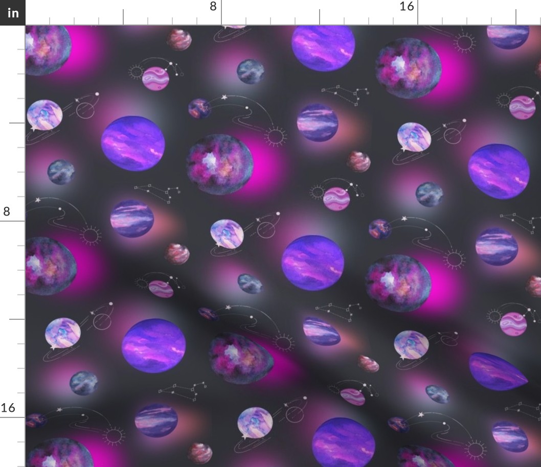 purple planets space nerd