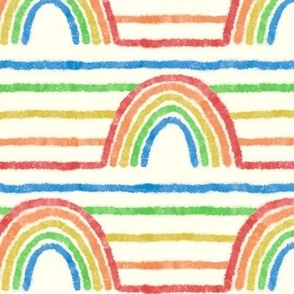 Rainbow Stripes on Cream
