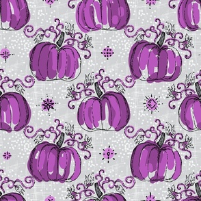 Halloween Pumpkins purple large scale