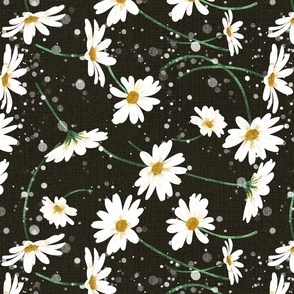 Daisies - April Birth Flower | Rotated | M-L size | 14" I on Black
