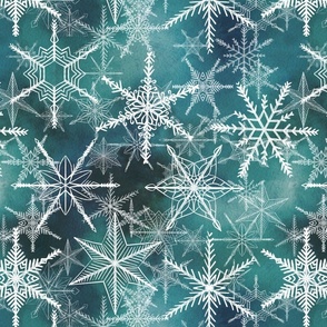Snowflakes Bright Blue 
