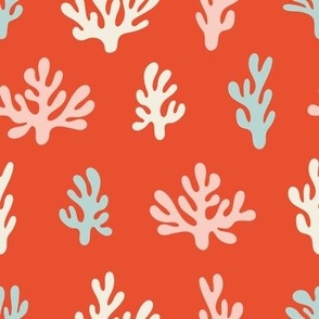 Abstract Corals in Earth Tones. Seamless Pattern. 