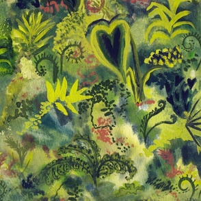 Mossy Love Green Watercolor Large scale