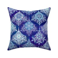 Frozen Mermaid Snowflake Scales in Purple, Indigo and Royal Blue - large