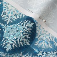 Frozen Mermaid Snowflake Scales in Denim Blue - medium