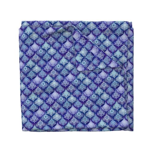 Frozen Mermaid Snowflake Scales in Purple, Indigo and Royal Blue - medium