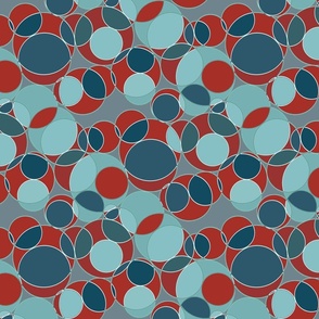 Bubbles red turquoise