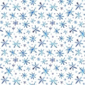 Small scale snowflakes - magic winter watercolor vibes - christmas and new years cool snow a527-1