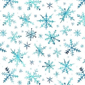 Emerald snowflakes - magic winter watercolor vibes - christmas and new years cool snow a527-2