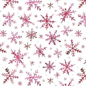 Cardinal red snowflakes - magic winter watercolor vibes - christmas and new years cool snow a527-3