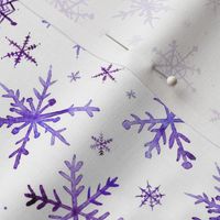 Amethyst snowflakes - purple magic winter watercolor vibes - christmas and new years cool snow a527-4