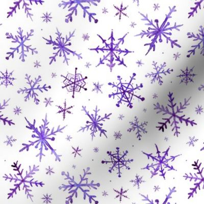 Amethyst snowflakes - purple magic winter watercolor vibes - christmas and new years cool snow a527-4