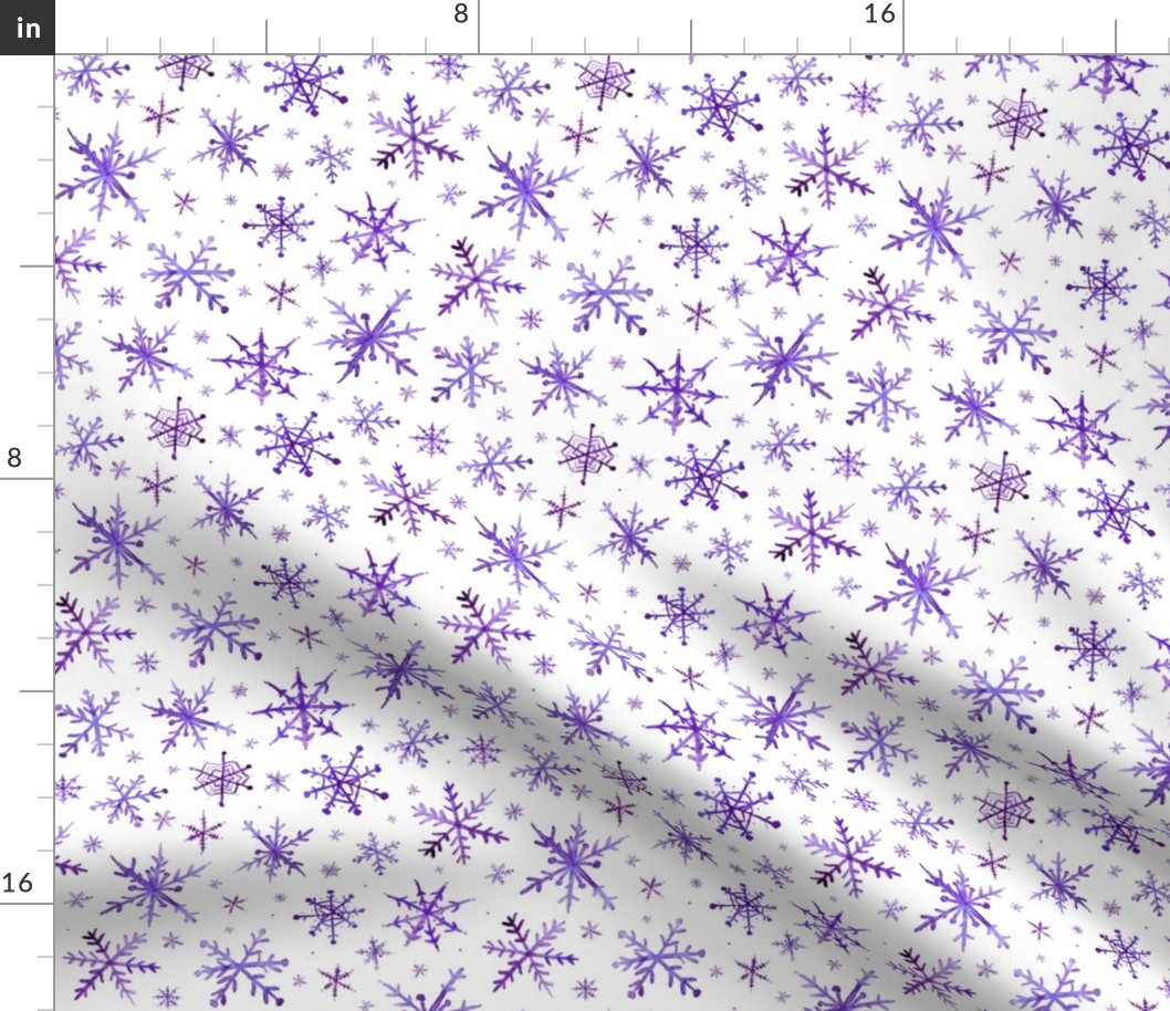 Amethyst snowflakes - purple magic winter watercolor vibes - christmas and new years cool snow a527-4