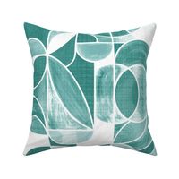 Paint Washed Modern Geometric - Soft Teal - Large Scale