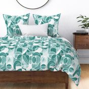 Paint Washed Modern Geometric - Soft Teal - Large Scale