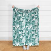 Paint Washed Modern Geometric - Soft Teal - Large Scale