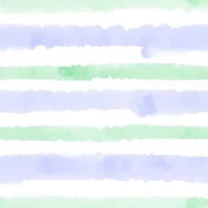 Watercolor Stripes - Green & Blue