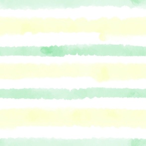 Watercolor Stripes - Green & Yellow
