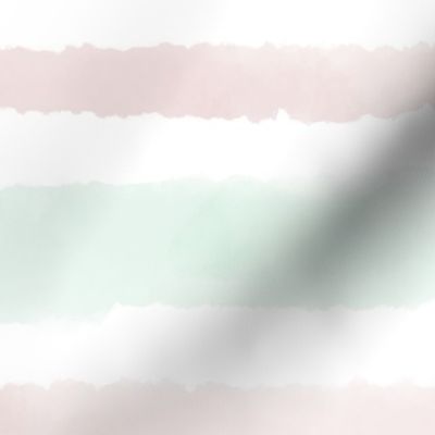 Watercolor Stripes - Mint & Terracotta