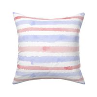 Watercolor Stripes - Red, White & Blue