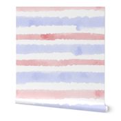 Watercolor Stripes - Red, White & Blue