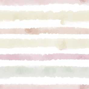 Watercolor Stripes- Neutral Rainbow