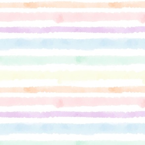 Watercolor Stripes - Rainbow