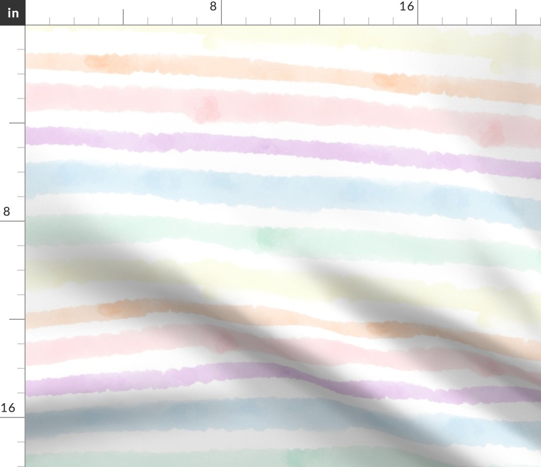 Watercolor Stripes - Rainbow