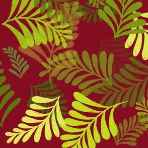 Ferns on Red