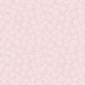 White Outlined Teardrop Flowers on Cotton Candy
