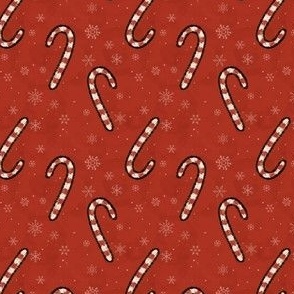 Candy Canes on Red