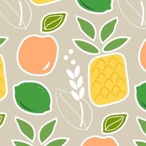 Fruit design on tan background