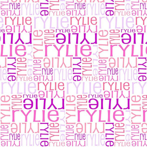 Personalised Name Fabric - Pinks Coral Purple