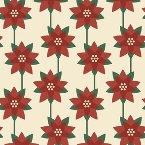 Geometric Poinsettia Red