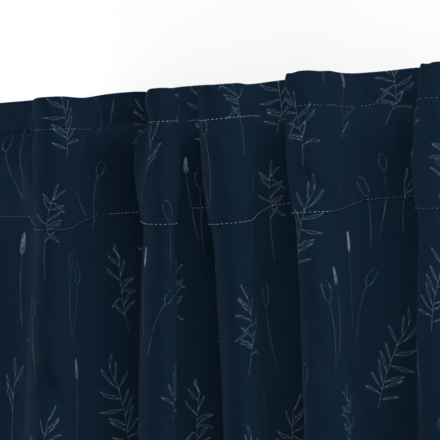 Navy Wild Grass Simple Classy 