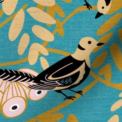Art Deco Birds and Seed Pods
