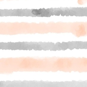 Watercolor Stripes - Black & Orange