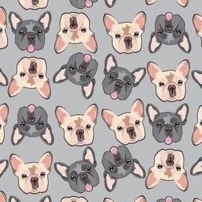 French Bulldog Cute Faces Dog Fabric