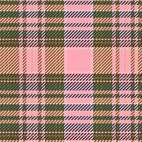 Graphic Tartan (small) - Bright Pink and Mustard Yellow Brown