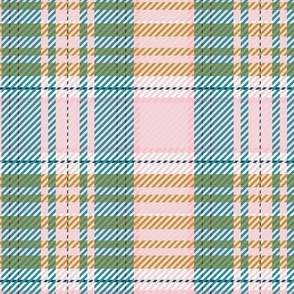 Graphic Tartan (small) - Cotton Candy Pink and Lagoon Teal Blue